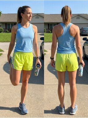 Fit 2 Win Shorts Womens Medium Yellow Mesh Athletic Lacrosse Running Vintage USA